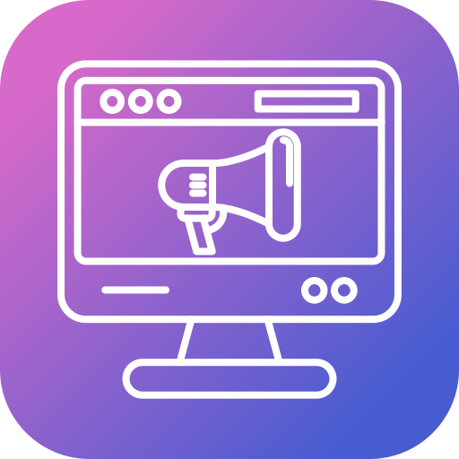 mercadeo en línea icono gratis