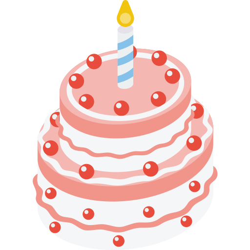 Birthday cake Isometric Flat icon