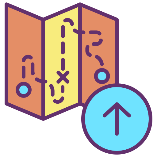 Mapa de viaje icono gratis