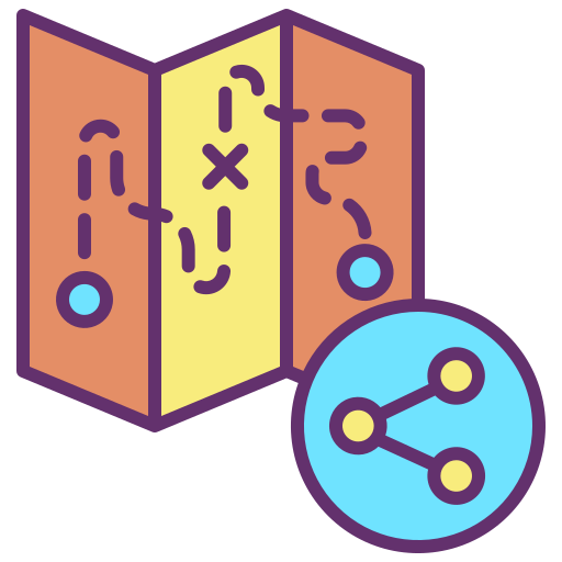 Mapa de viaje icono gratis