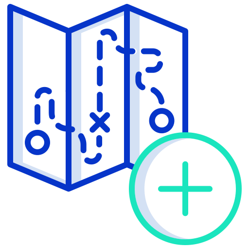Mapa de viaje icono gratis