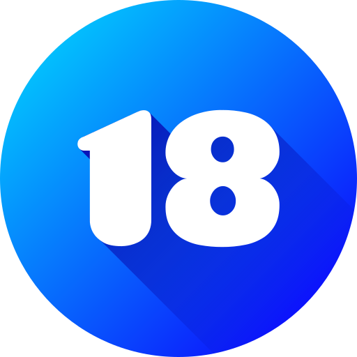 número 18 icono gratis