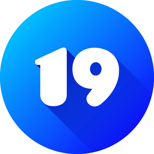 numéro 19 Icône gratuit numéro 19 Icône gratuit