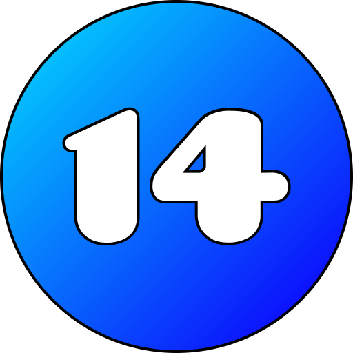número 14 grátis ícone número 14 grátis ícone