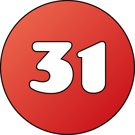 treinta y uno icono gratis