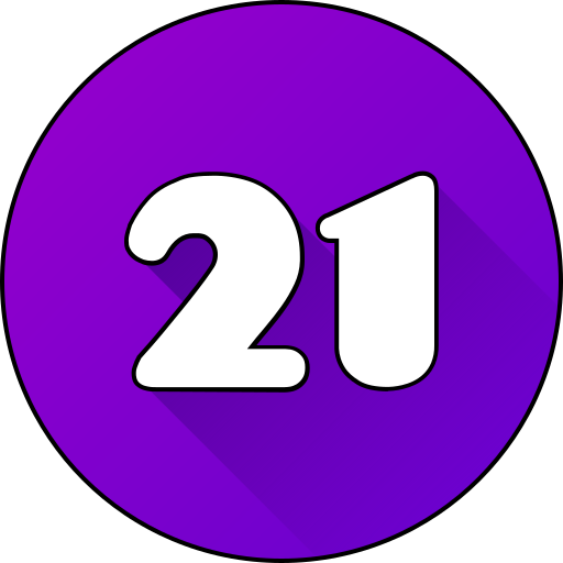 número 21 icono gratis
