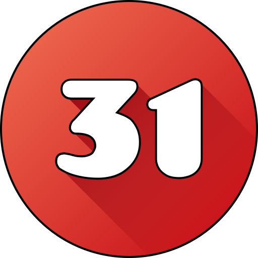 treinta y uno icono gratis