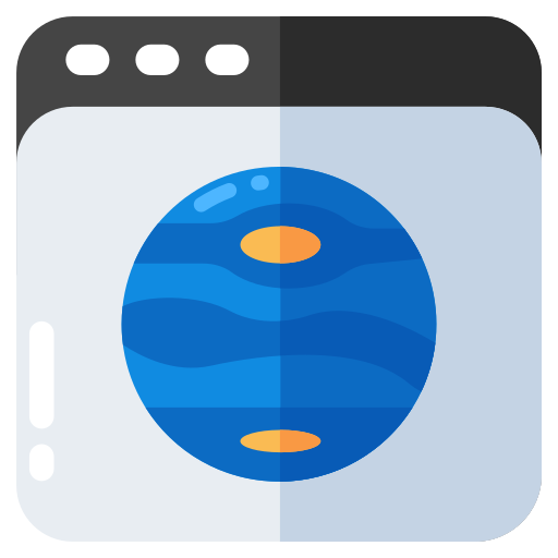 planeta en línea icono gratis