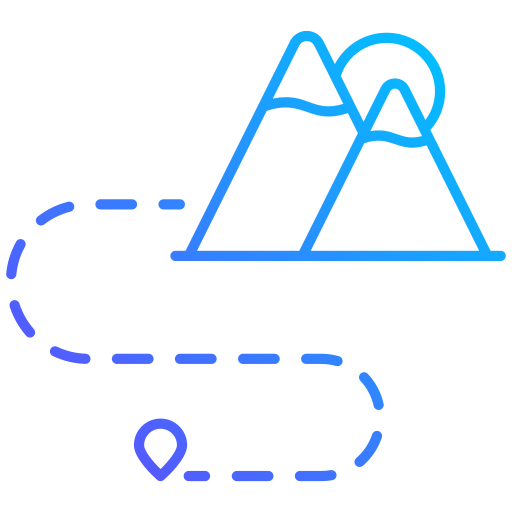 ruta de senderismo icono gratis