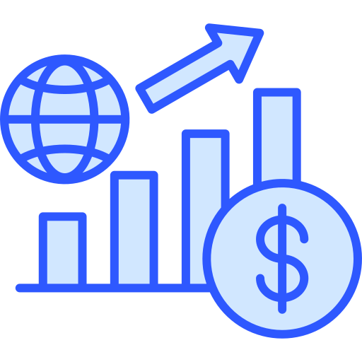 crecimiento económico icono gratis