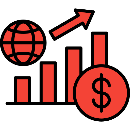 crecimiento económico icono gratis