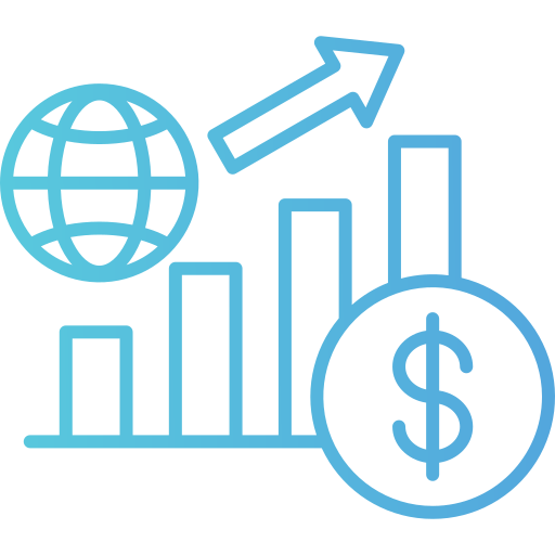 crecimiento económico icono gratis