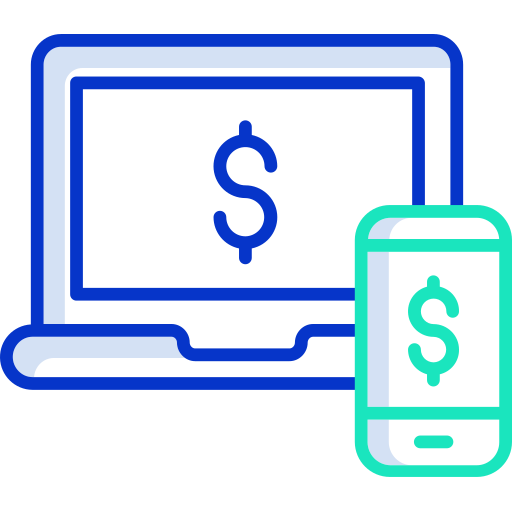 pago en línea icono gratis