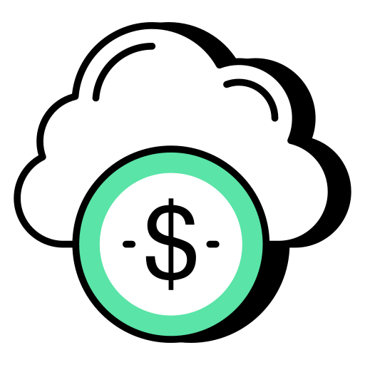 dinero en la nube icono gratis