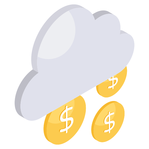 dinero en la nube icono gratis