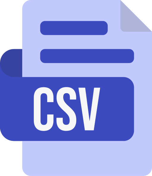 formato de archivo csv icono gratis