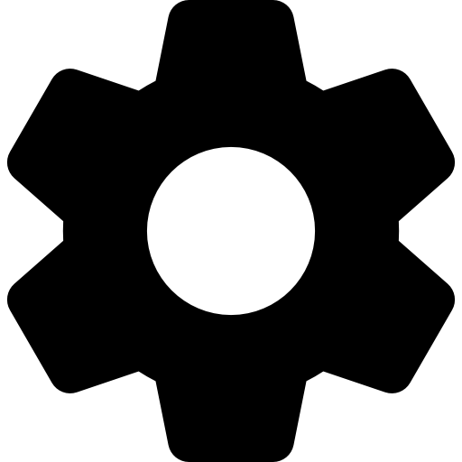 black gear icon