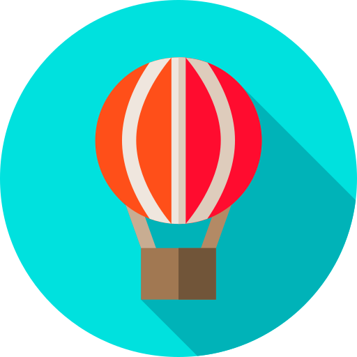 Hot air balloon Flat Circular Flat icon