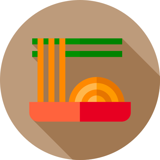 Noodles Flat Circular Flat icon