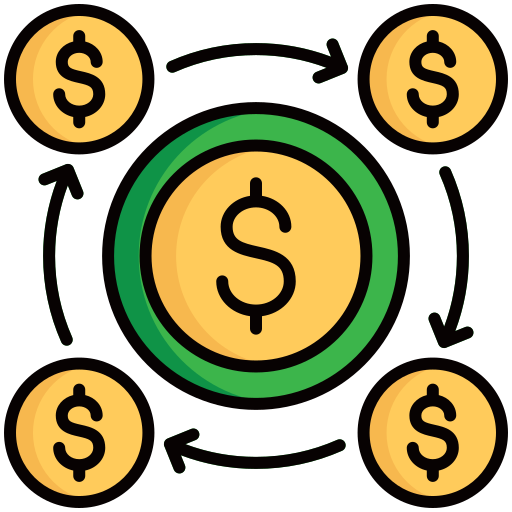 flujo de fondos icono gratis