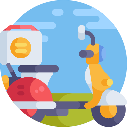 Free Fast Food Delivery Bike SVG, PNG Icon, Symbol. Download Image.