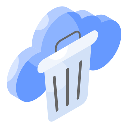 basura en la nube icono gratis