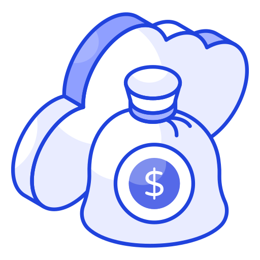 dinero en la nube icono gratis