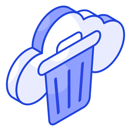 Cloud trash free icon
