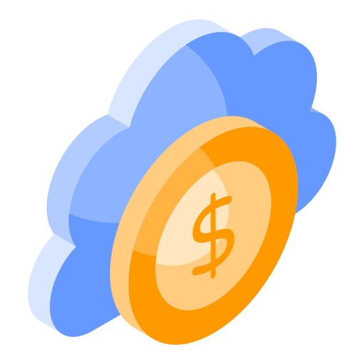 dinero en la nube icono gratis