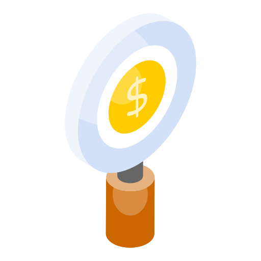 búsqueda financiera icono gratis