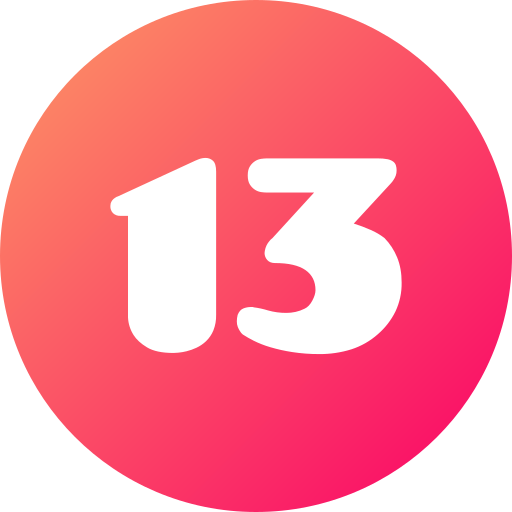 número 13 icono gratis