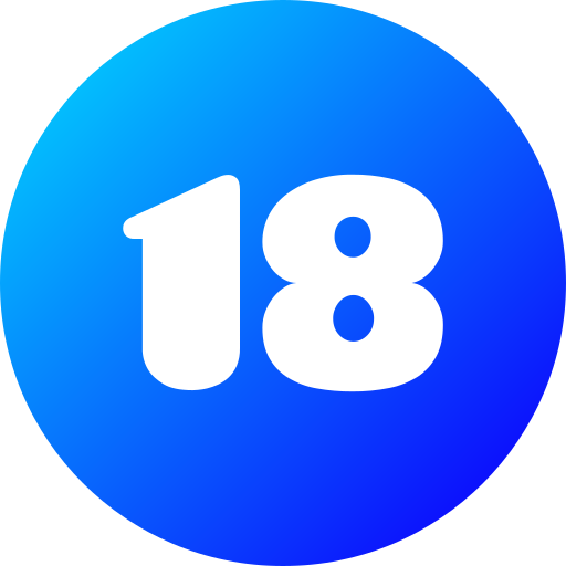 número 18 icono gratis