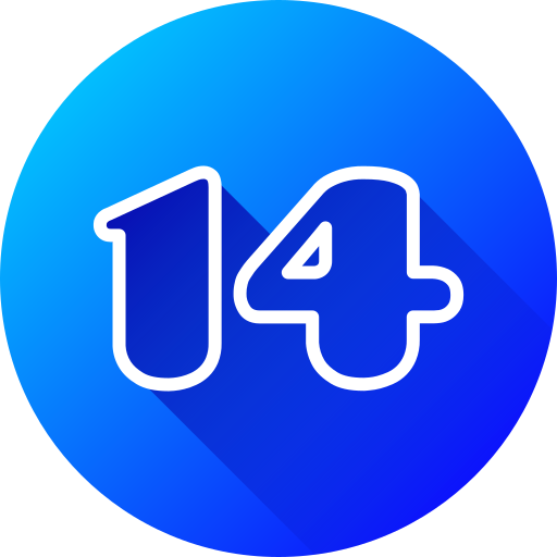 número 14 icono gratis