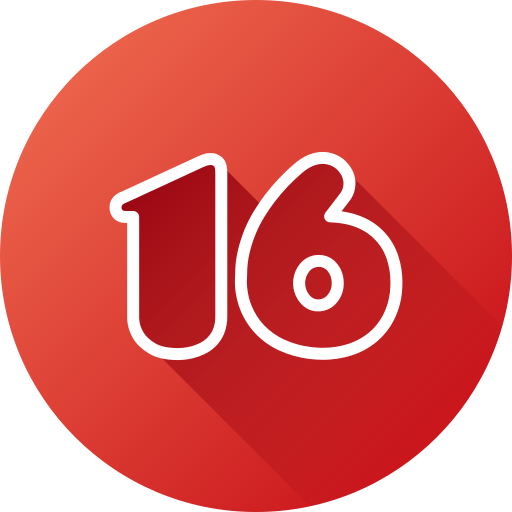 número 16 icono gratis