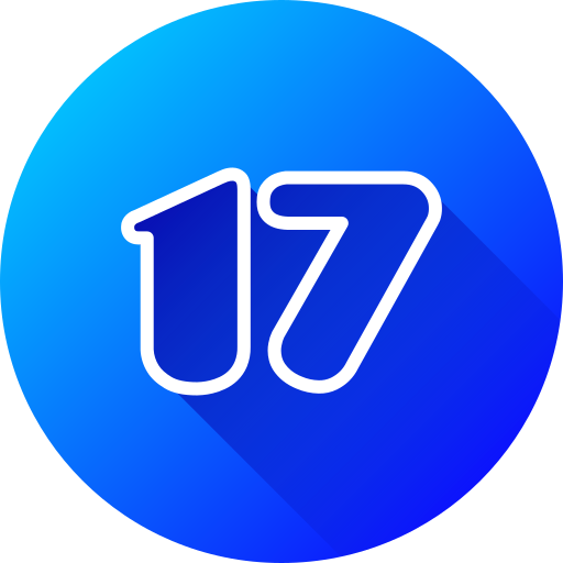 número 17 icono gratis