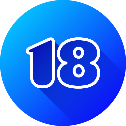 número 18 icono gratis