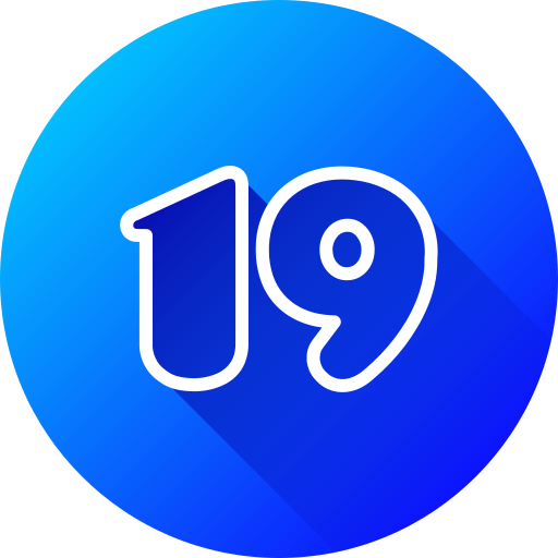 número 19 icono gratis