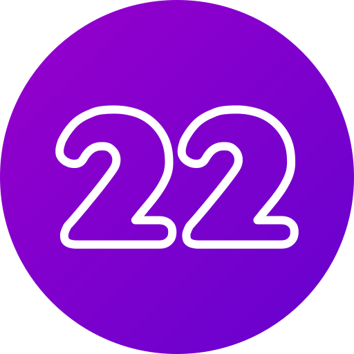 Number 22 free icon Number 22 free icon