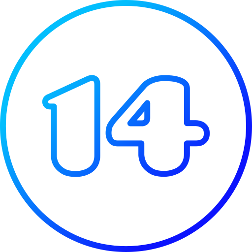 número 14 icono gratis