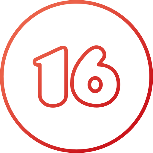 número 16 icono gratis