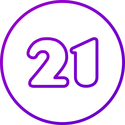 número 21 icono gratis