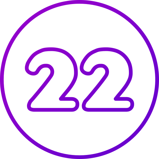 número 22 icono gratis