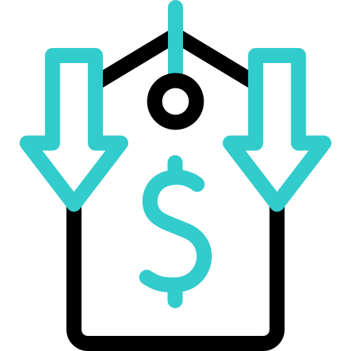 precio bajo icono gratis