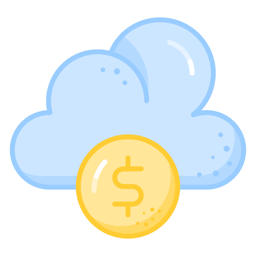 dinero en la nube icono gratis