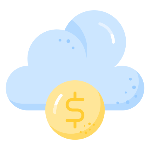 dinero en la nube icono gratis