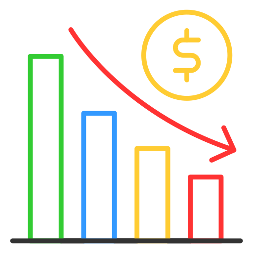 Decrease chart free icon Decrease chart free icon