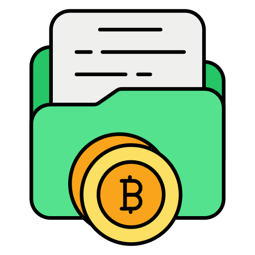 carpeta bitcoins icono gratis