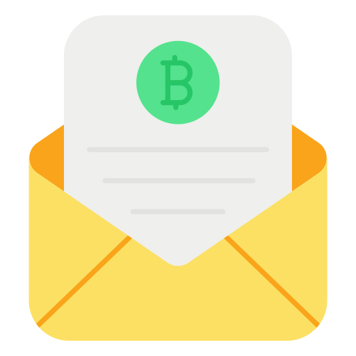 correo bitcoin icono gratis