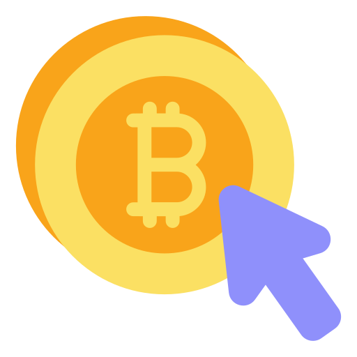 haga clic en bitcoin icono gratis