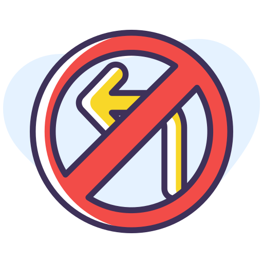 No u turn free icon